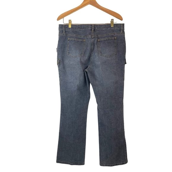 INC International Concepts Cargo Jeans Size 12 Grey Straight Leg 9 Pockets - Picture 3 of 10